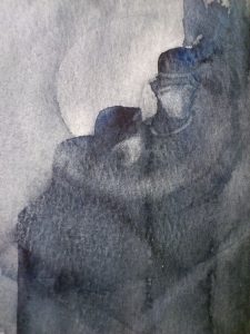 Det gamla paret, Akvarell, Storlek: 15 x 18 cm