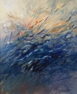 Glädjespratt i havet, Olja Storlek: 0,80 x 1,00 cm
