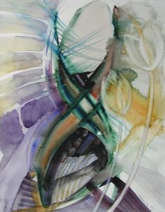 Glastulpaner, Akvarell Storlek: 55 x 65 cm,  (SÅLD)