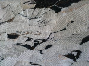 Vitt på svart, Gobeläng (detaljbild) Full storlek 73x56 cm