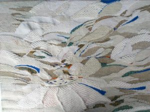 Vitt på vitt och lite där till, Gobeläng Storlek: 73 x 56 cm